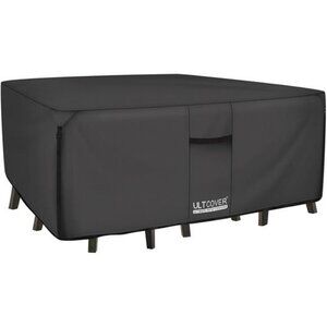 600D Tough Canvas Heavy Duty Rectangular Patio Table and Chair Cover